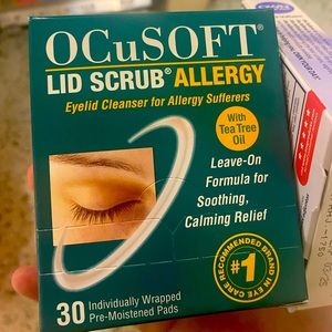 OCuSOFT LID SCRUB ALLERGY BOX OF 30 - EYELID SCRUB + TEA TREE OIL NWT!